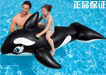 Floating Animals Mounts Children's Black Whale Water Rides Inflatable Swim Air Mattresses Beach Toys Water Sports