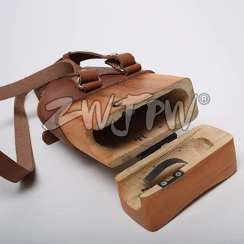 WW2 German Army Mauser C96 Wooden Holster With Leather Strap Hunting Holster CN.DE/103112