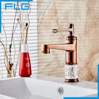 Copper Washbasin Crystal Bathroom Faucets, Deck Mounted Vessel Basin Sink Grifos Para Lavabos