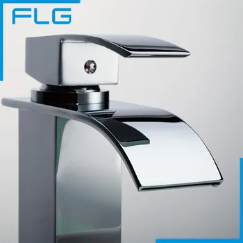 Fashion Brass Waterfall Water Taps Bathroom Faucets Basin Sink Mixers, Bathroom Sink Faucet
