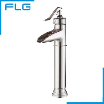 New Design Cold and Hot Nickel Brushed Water Fall Bathroom Copper Is_customized Basin Taps Faucet