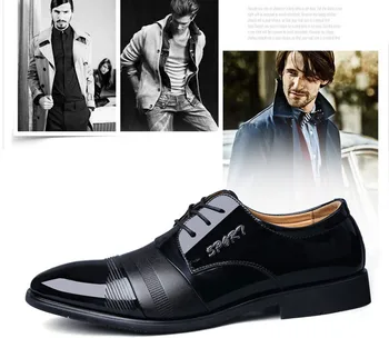 In stock! Pu Leather Shoes Men,Lace-Up Wedding Shoe,Men Dress Shoes,British Style Fashion Men Oxford For Male Father
