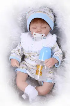 40cm Rebron Baby Doll Toys Handmade Cloth Doll Lifelike Reborn Babies Doll Sleeping Girls Doll Bedtime Play House Toy For Child