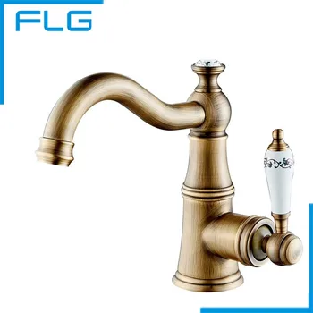 Contemporary Concise Bathroom Faucet Antique bronze finish Brass Basin Sink Faucet Single Handle water taps