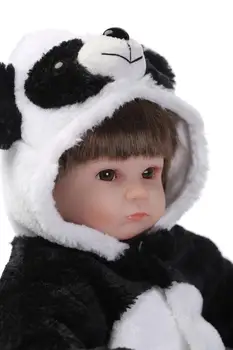 42cm Soft silicone reborn baby doll toys play house handmade lifelike panda reborn girls doll gifts for girls dolls collection