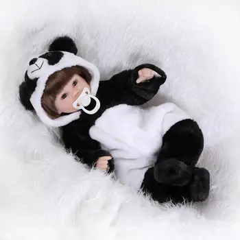 42cm Soft silicone reborn baby doll toys play house handmade lifelike panda reborn girls doll gifts for girls dolls collection