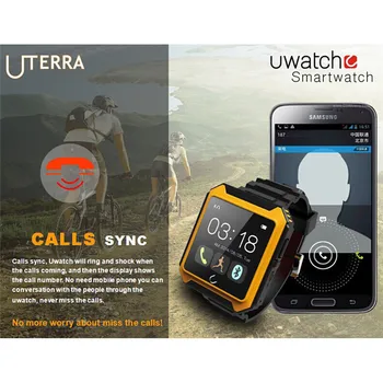 Waterproof Bluetooth Smart Watch Wristwatch U Watch Uterra For Iphone 5 5s 6 6s for Samsung Android Smartphones Sport Fitness