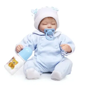 NPK COLLECTION 40cm Silicone Reborn Baby Doll Toy Real Touch Cotton Body Sleeping Newborn Girls Doll Kids Child Birthday Gifts