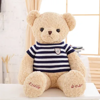 80cm huge teddy bear stuffed plush kids toys cute wear sweater bear baby appearse doll gift for girlfriend children