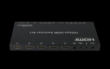 10PCS DHL 4K HDMI 2.0 Switch 4x1 HDMI switcher Audio Video Converter With IR Remote HDCP 2.2 DVI 4Kx2K 3D Switch EDID RS232