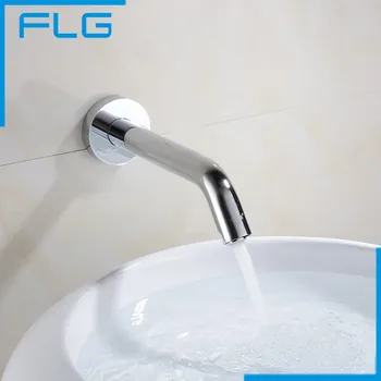 Automatic Sensor Single cold Wall Mounted Faucet Brass Chrome Basin Tap Brand New