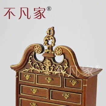 Dolls house 1/12 scale miniature furniture Handmade Gold drawer Collection cabinet