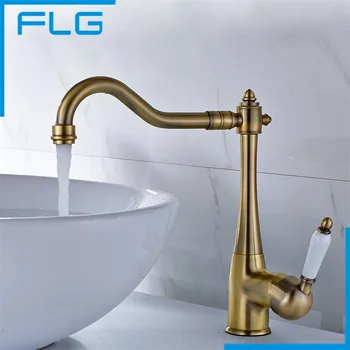 European Bronze Kitchen Faucets, Brass Tap Cold & Hot Water Bathtub Faucet, Drinking Water Kitchen Sink Faucet