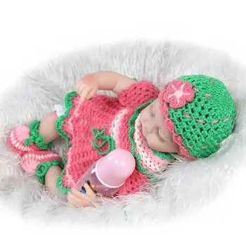 NPK COLLECTION Silicone Reborn Sleeping Baby Doll Toy Lifelike Soft Body 40cm Cotton Body Newborn Girls Doll Birthday Gifts