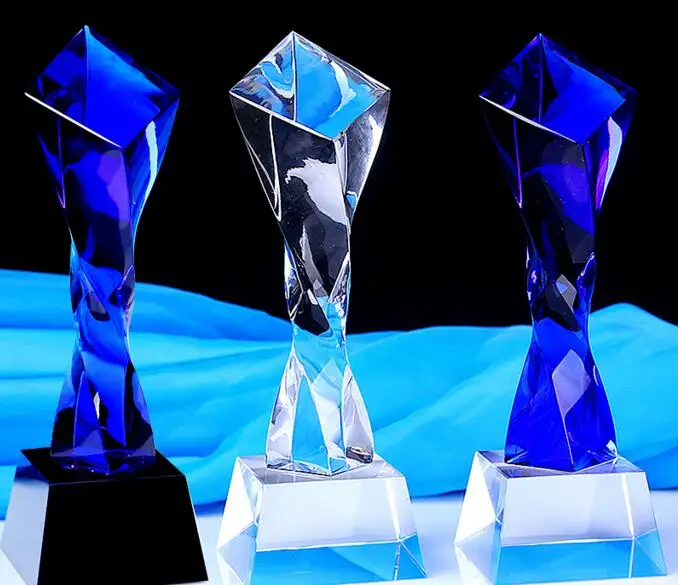 24CM Twist Crystal Trophy Cup Creative Customize Prize Cup Promotion Encourage Souvenir