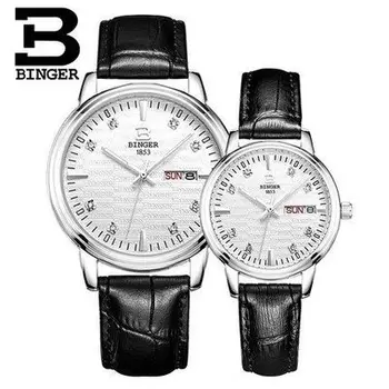 Brand Binger Lover's watch Quartz watches men watches crystal Top Brand Luxury Design vintage relogio masculino Genuine Gift
