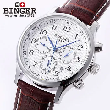 Winner Business unique Mechanical fully automatic watches self wind brown leather strap calendar cool Military watch man gifts