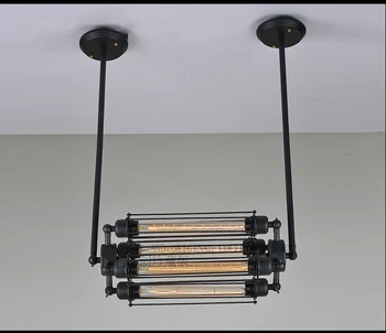 American Country Hanging Pendant Lights Fixture Nordic Droplights Vintage Industrial Waterpipe Lamps Loft Metal Home Lighting
