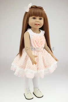 18 inch American Girl Doll 45cm Silicone Doll Reborn Baby Handmade Soft Little Girls Doll Brinquedos Toy