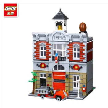 In-Stock 2313Pcs Lepin 15004 City Street Fire Brigade Model Building Kits Blocks Bricks Compatible 10197