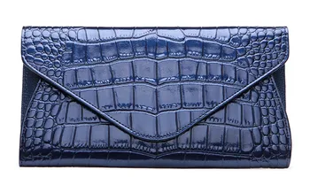 High-grade 2016 Socialite Genuine Leather Stone Pattern Women Clutch Shoulder Messenger Lady Bags Chains Envelope Evening Bag