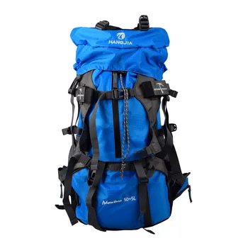 Large outdoor backpack mountaineering bag men and women shoulder bag large capacity bag travel backpack hiking 50 + 5L