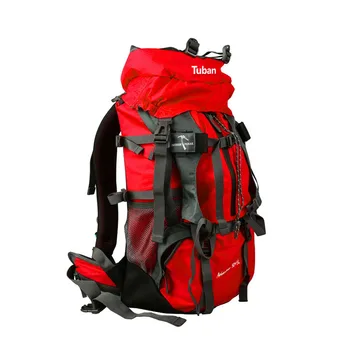 Large outdoor backpack mountaineering bag men and women shoulder bag large capacity bag travel backpack hiking 50 + 5L