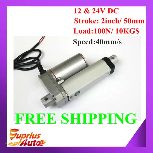 40mm/s High Speed 2inch/ 50mm Stroke, 12Volt or 24Volt Max 100N Load Capacity of Linear Actuator