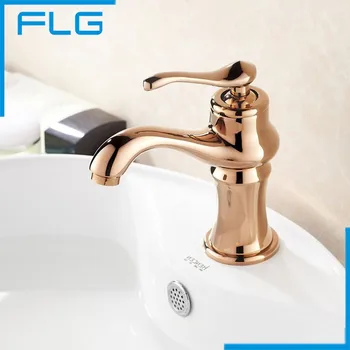 Europe Bathroom Brass Rose Gold Faucet Single Handle Basin Lavatory Vessel Sink Mixer Tap Banheiro Torneira