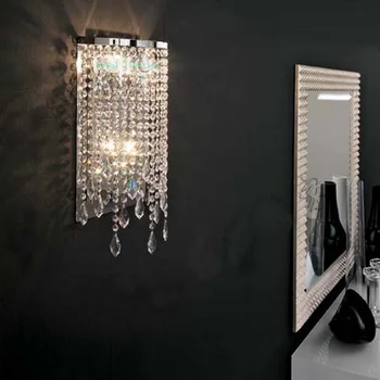 Home Double bulbs modern wall sconce Bathroom wall mounted crystal light Dressing room led Mirror lamp Luminaire