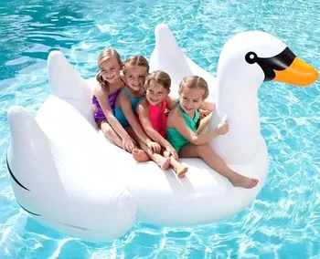 Giant swan style Inflatable Floating Row float Air Mattresses