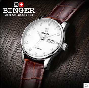 Fashion White&Brown Color Genuine Cow Leather Circle Roman Watch Business Mens TOP Quality Wrist Watches