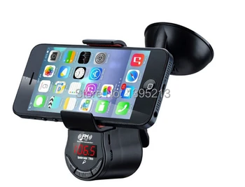 Car holder/FM transmitter for all kinds of smart phones and PDAs+FM transmitter built-in microphone hands-free function