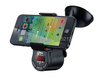 Car holder/FM transmitter for all kinds of smart phones and PDAs+FM transmitter built-in microphone hands-free function