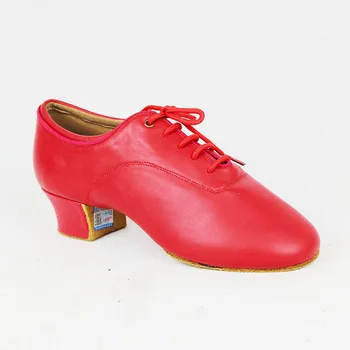Men Latin Dance Shoes BD Dance 417 Red Color Latin Dancing Soft Leather Split Sole Dancesport Shoe Samba ChaCha Paso Doble