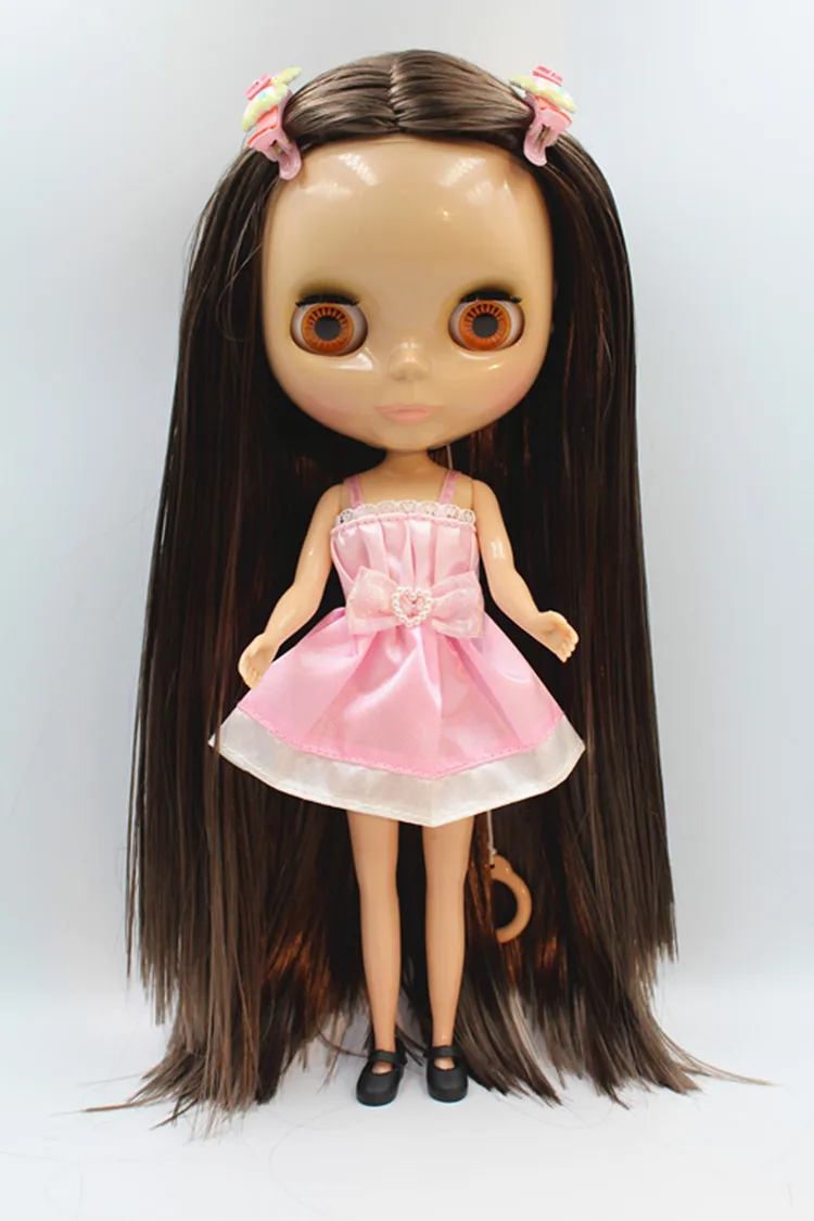 Blygirl Doll Brown hair Blyth Doll body Fashion Can refit makeup Fashion doll Wheat muscle