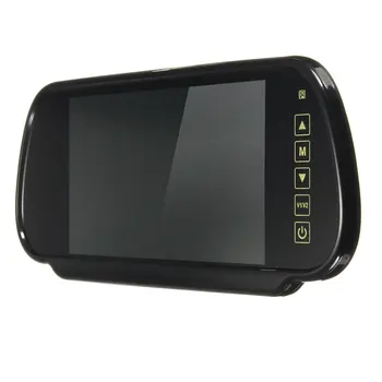 7 Inch Car Rearview Mirror Monitor + 2.4GHz Wireless Video Transmitter and Receiver Kit for IR Rear View Camera