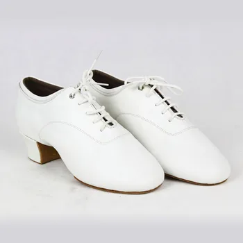 Dancesport Shoes 417 White Color Prossional Men Latin Dance Shoes for Practice and Completition Split Sole