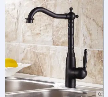 New kitchen faucet antique black brass hot and cold water mixer sink wash basin faucet oil rubbed bronze