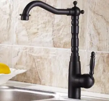 New kitchen faucet antique black brass hot and cold water mixer sink wash basin faucet oil rubbed bronze