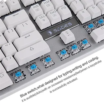 E5 Colorful Backlight Gaming Keyboard 104 keys Suspended Keycaps Portable Wired USB Metal Base Keyboard for Game