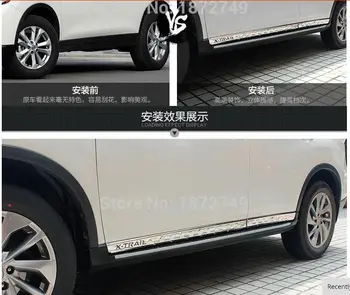 ABS Chrome 4PCS /Set Exterior Car Trim Side Door Body Moulding Molding Trim Accessories For Nissan X-Trail Rogue 2016