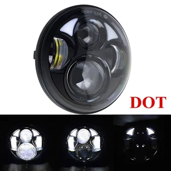 40W High/Low Beam Motorcycle LED Headlight 5.75inch Round H4 Projector Head Lamp for Harley Davidson