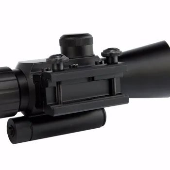 Spike M7 hunting rifle scope 4x30 tactical 11mm / 20mm adjustable dovetail riflescope with red laser sight for ar 15 guns