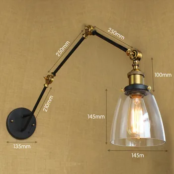Adjustable Swing Long Arm Wall Lamp Industrial Loft Retro Vintage Wall Lights Fixtures Edison LED Wall Sconce Aplik Lampba