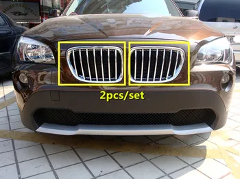 For BMW X1 E84 2009 - Chromed ABS Plastic Exterior Front Center Grille Grill Frame Trim Cover 2pcs