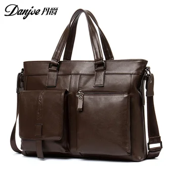 Luxury Fashion Real Leather Handbags Designer Brand Multifunction Men Messenger Large Capacity Business Travel Bags