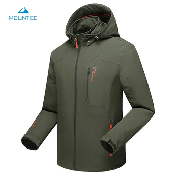MOUNTEC Softshell Jacket Men Windproof Waterproof Outdoor Jacket Camping Hiking Jackets Female Rain Jacket Windstopper