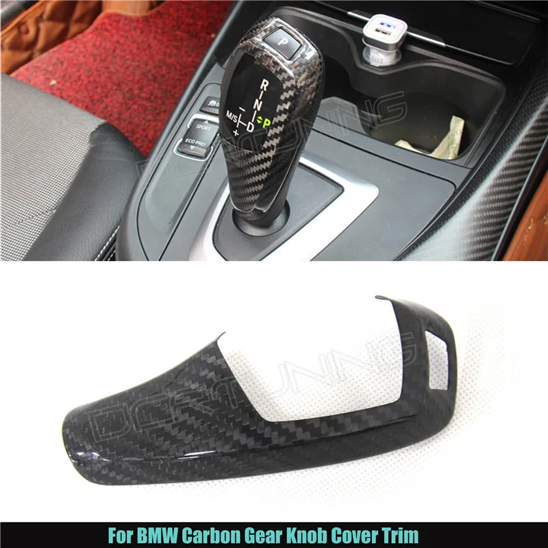 Car Interior Sticker For BMW 1 2 3 4 5 6 7 X Series X3 X4 F15 F16 etc Carbon Gear Knob Cover Trim Only Left Hand Drive 2012 - UP
