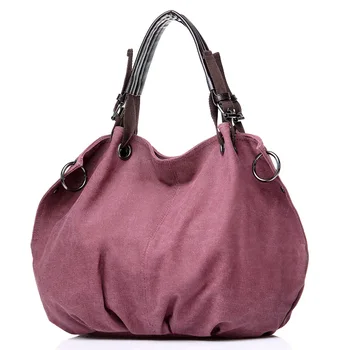 Women Bag Canvas Handbags Casual Vintage Shoulder Messenger Bags Designer Solid Color Big Bags Toe for Female